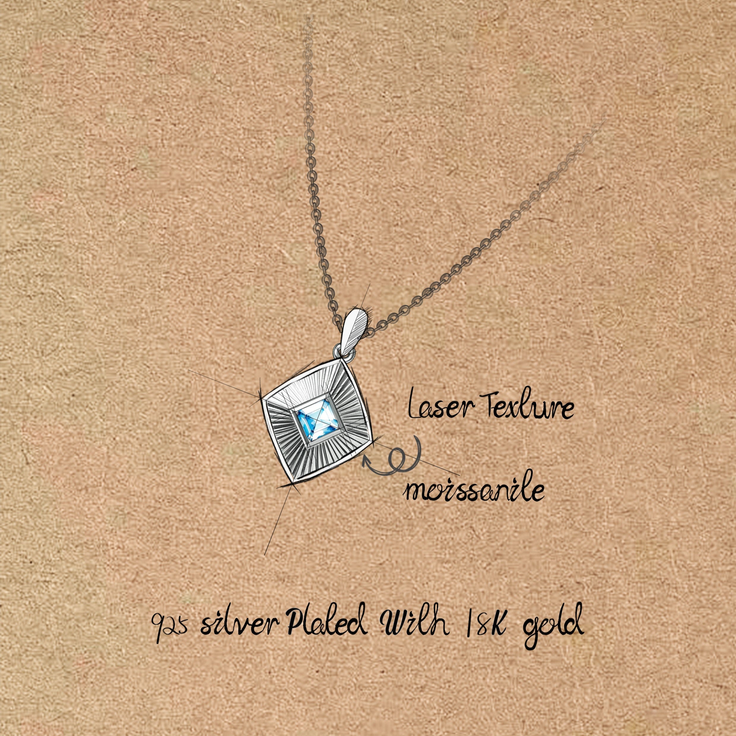 Collar de plata de doble capa con efecto sol