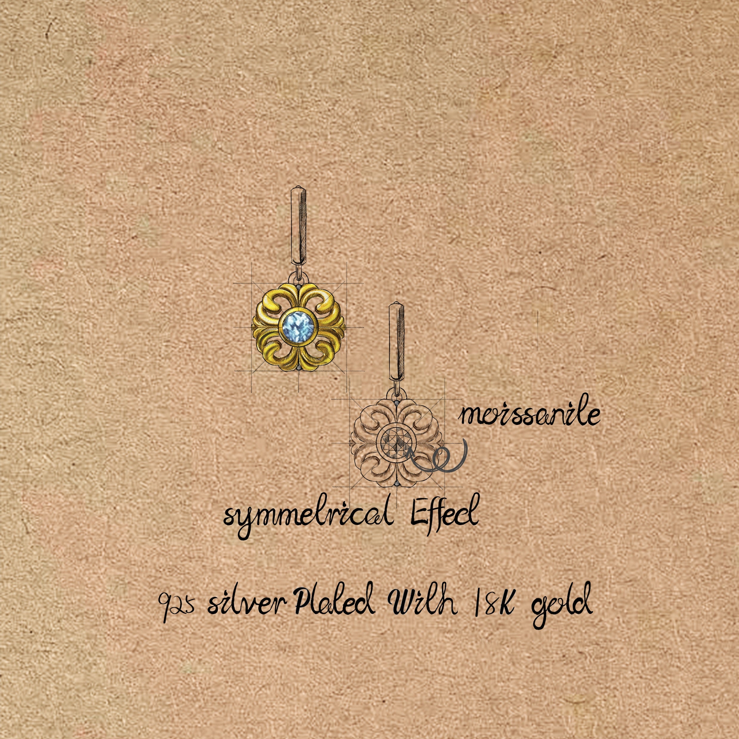 Engraved Gold Eardrop