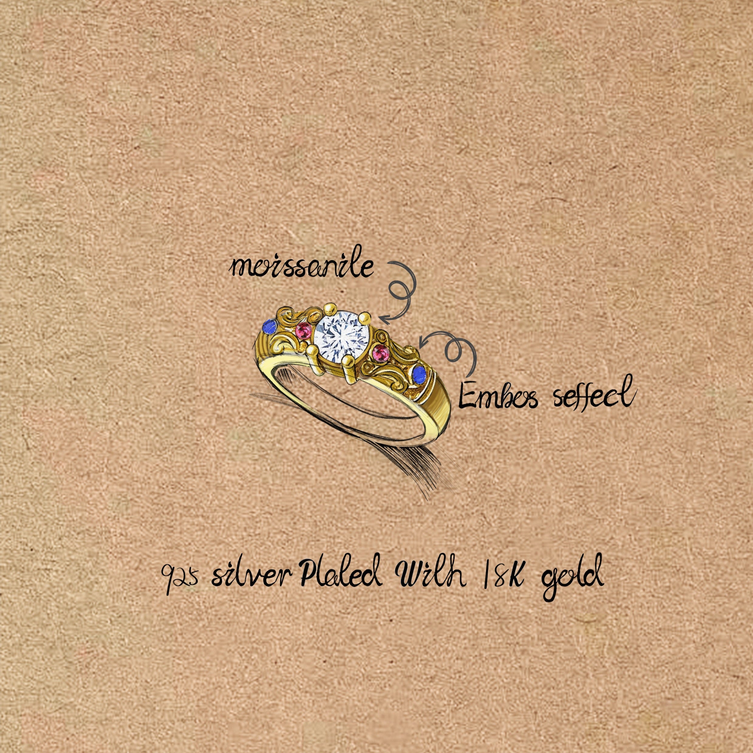 Anillo de oro grabado