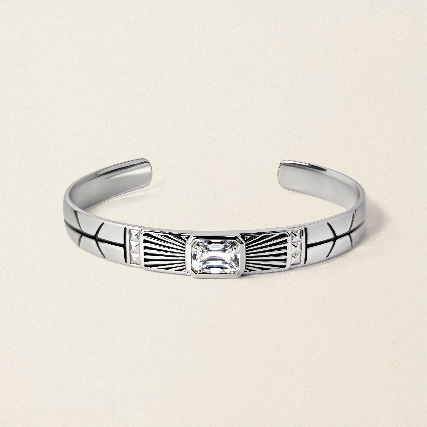 Sunburst Silver Bangle