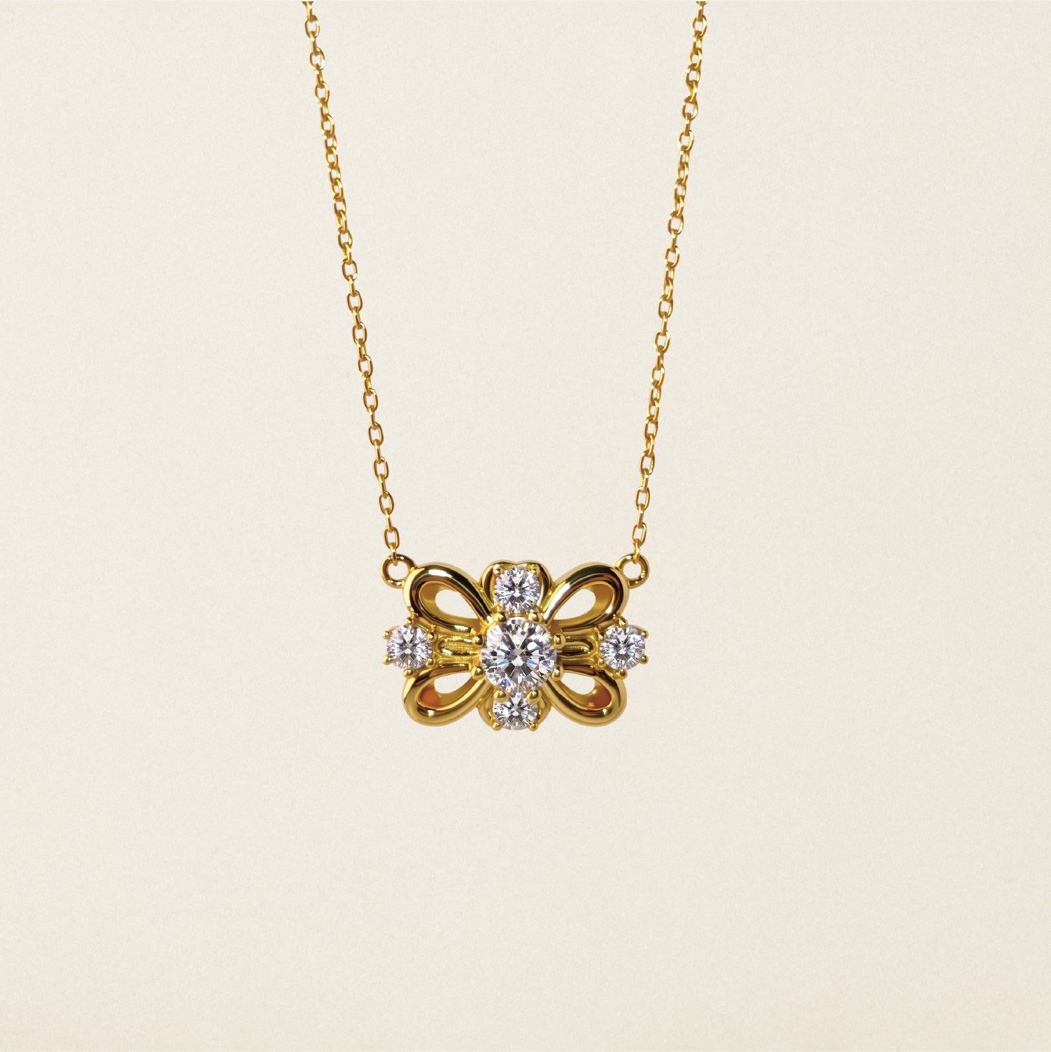 Petal-shaped Gold Necklace
