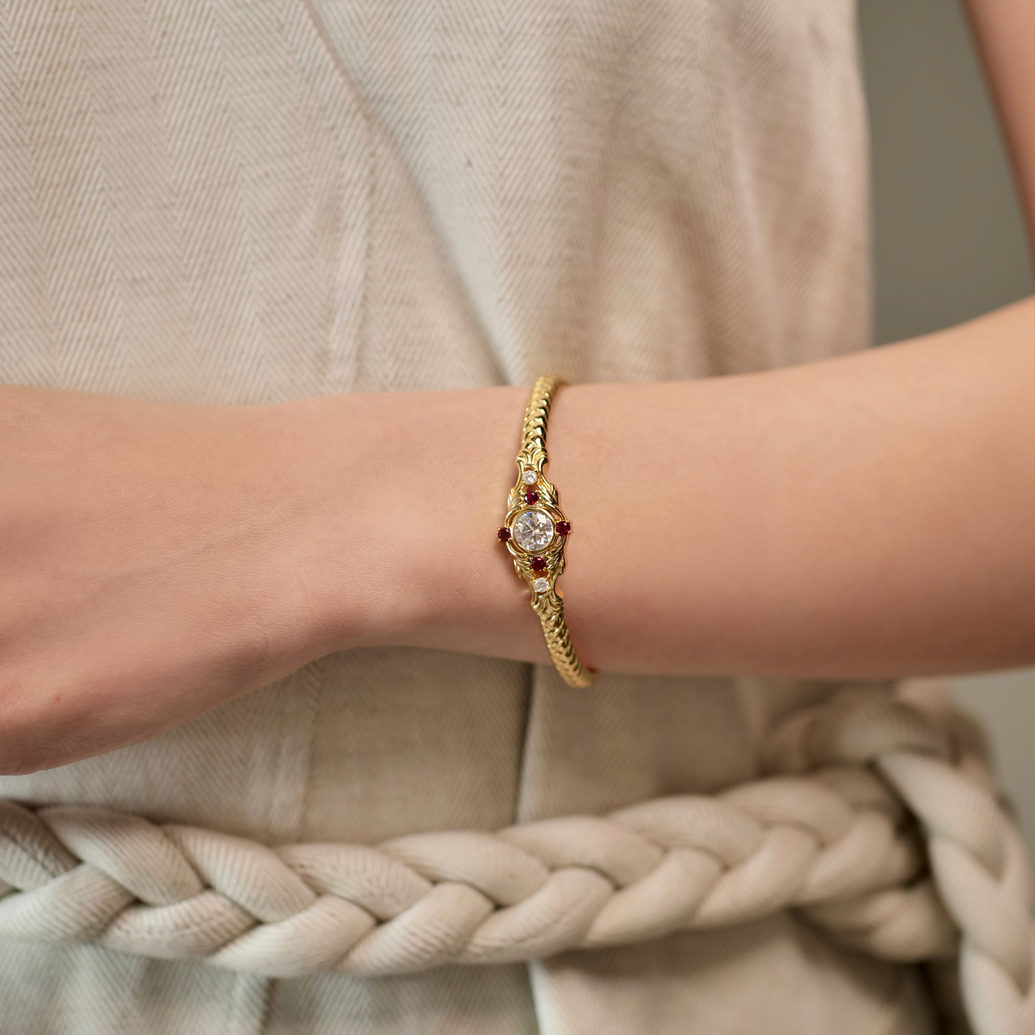 Engraved Gold Bangle